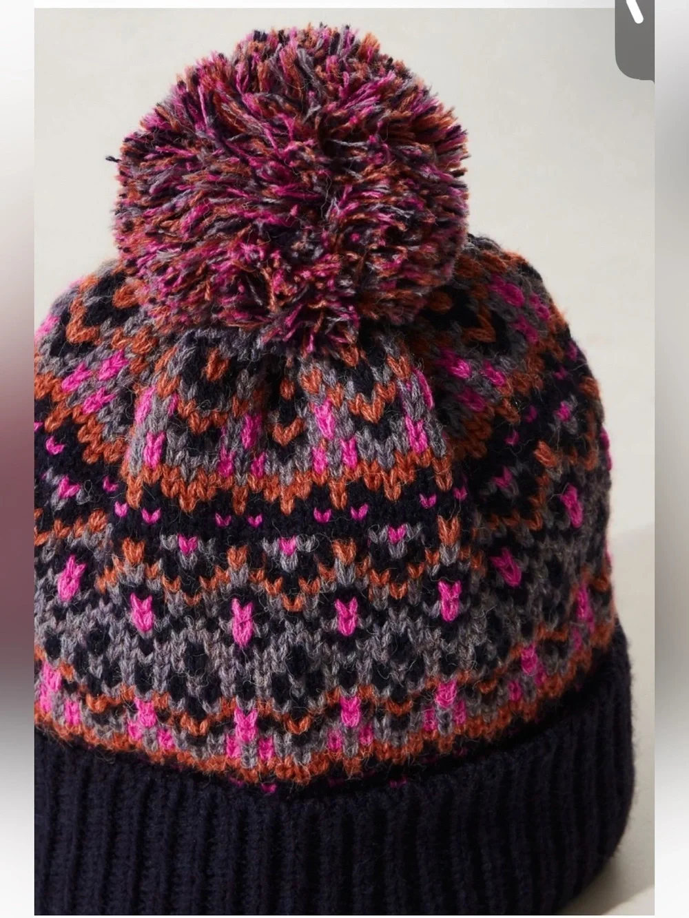 Free People First Frost Fairisle Pom Pom Beanie NEW